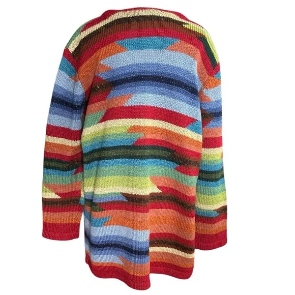 Northern Isles Colorful Aztec Patterned Cardigan Sweater. Size XL - Picture 3 of 8